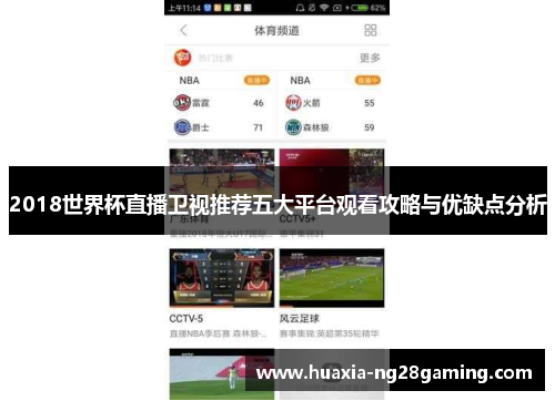 2018世界杯直播卫视推荐五大平台观看攻略与优缺点分析